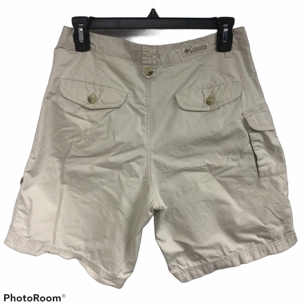 Columbia Cargo Hiking Shorts Cuffed Pockets 9 Inch Cotton Stone Khaki Size 8 - Picture 6 of 7